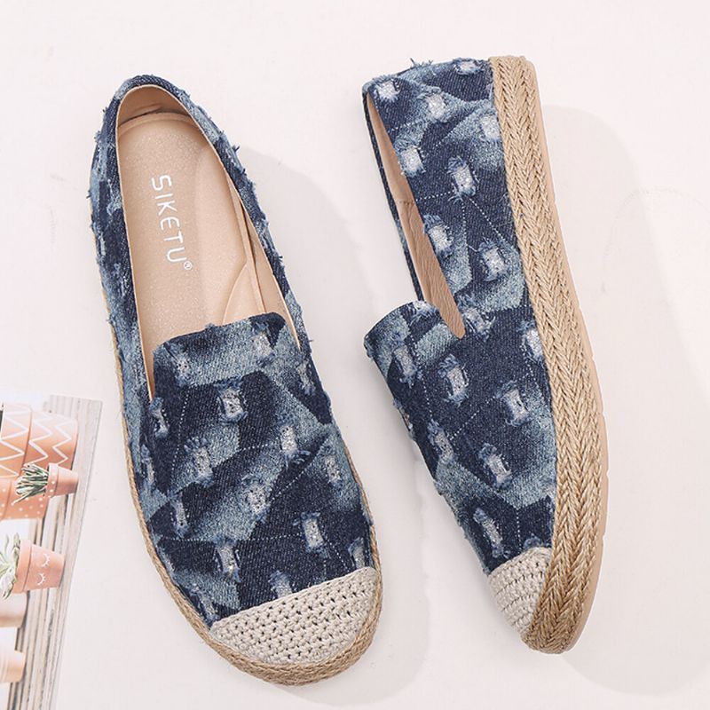 Naisten Mukavat Farkkurepäisyt Design Espadrilles Flats Loafers