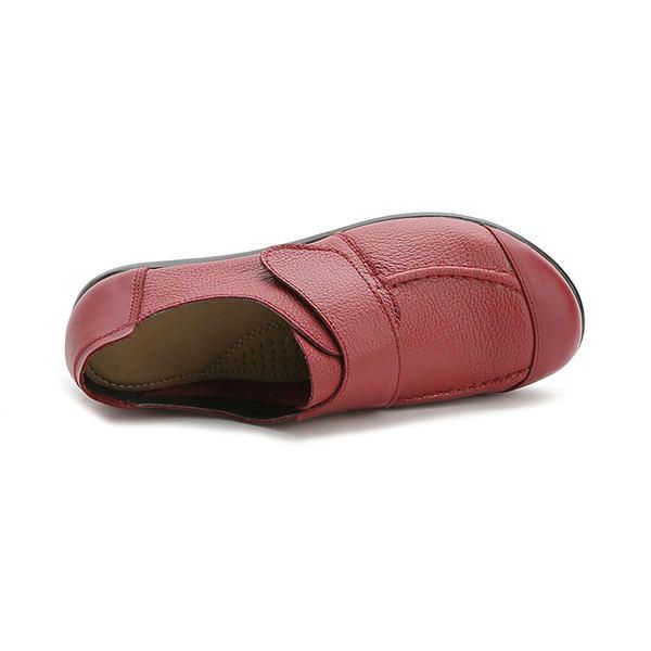 Naisten Pehmeä Nahka Slip On Litteät Kengät Magic Stick Pure Color Mukavat Litteät Loaferit