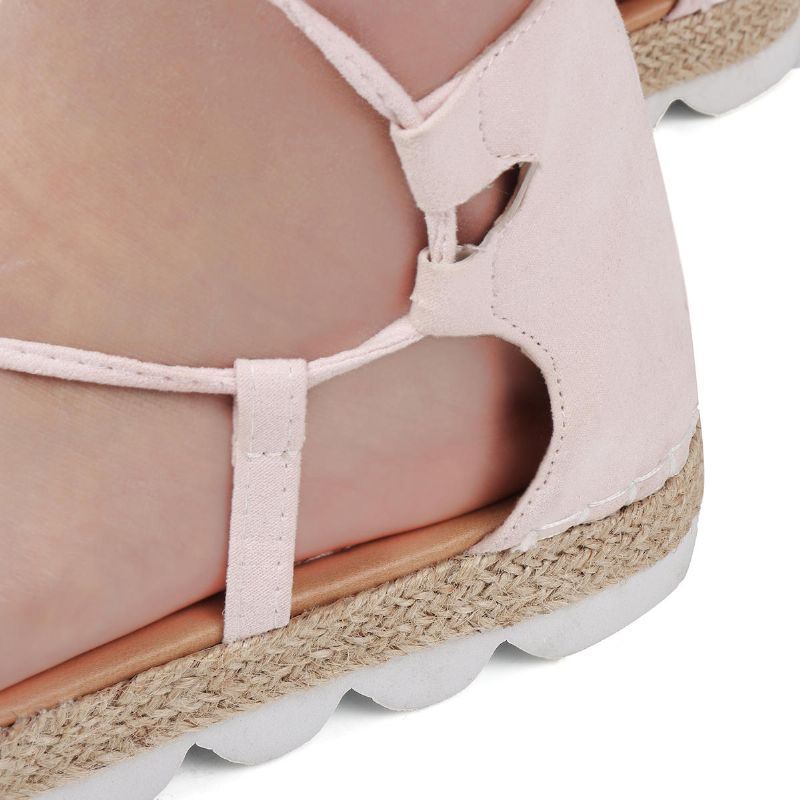 Naisten Strappy Espadrilles Plus Size Rennot Yksiväriset Kesäsandaalit