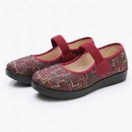 Naisten Vanha Peking-kangas Joustava Slip On Resistant Loafers