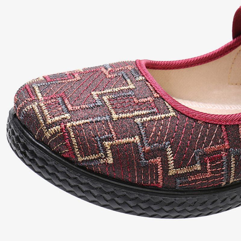 Naisten Vanha Peking-kangas Joustava Slip On Resistant Loafers