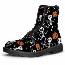 Miesten Nahka Pehmeä Pohja Halloween Outo Paino Liukumaton Pyöreä Toe Rennot Martin Boots