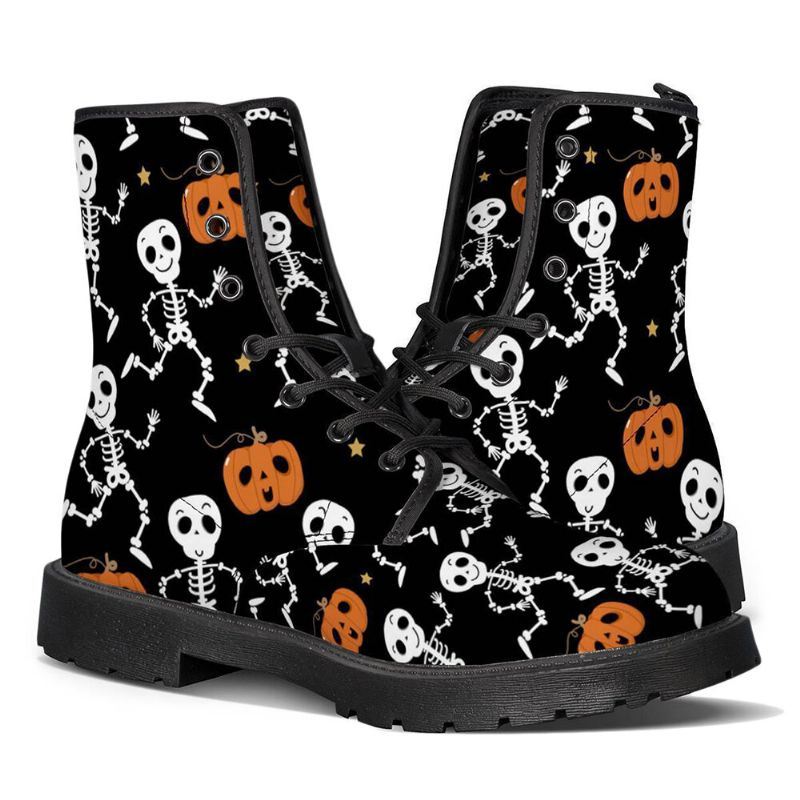 Miesten Nahka Pehmeä Pohja Halloween Outo Paino Liukumaton Pyöreä Toe Rennot Martin Boots