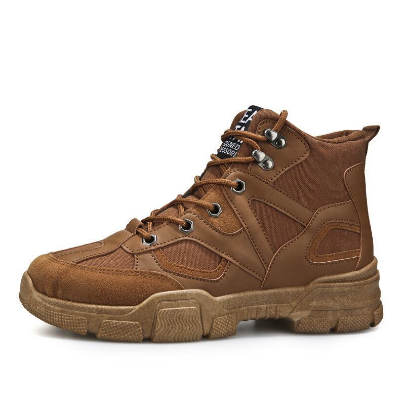 Miesten Tyylikkäät Rento Lace Up Pu Nahka Korkea Top Martin Boots