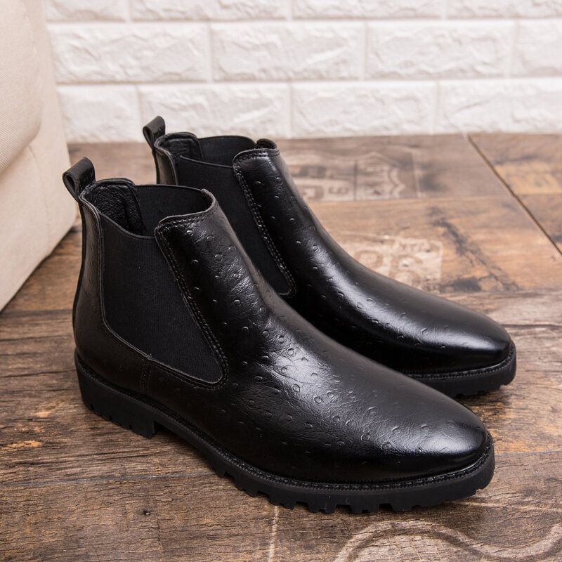 Miesten Vintage-jousto-slip-on Business-nahkaiset Chelsea-nilkkurit