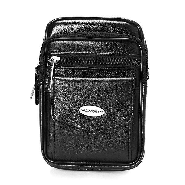 5.3 Tuuman Matkapuhelin Miesten Aitoa Nahkaa Vintage Vyötärölaukku Crossbody Laukku