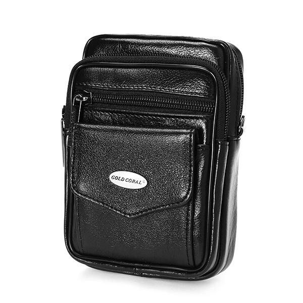 5.3 Tuuman Matkapuhelin Miesten Aitoa Nahkaa Vintage Vyötärölaukku Crossbody Laukku