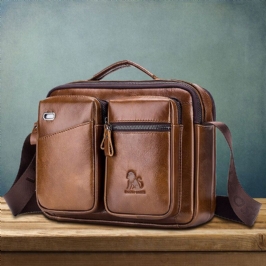 Aito Nahka Miesten Vintage Messenger Bag Salkku Käsilaukku Olkalaukku Matkalaukku