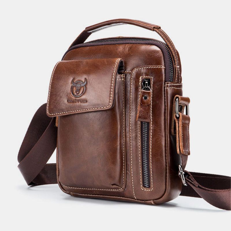 Aitoa Nahkaa Business Messenger Bag Vintage Mini Olkalaukku Crossbody Laukku Miehille