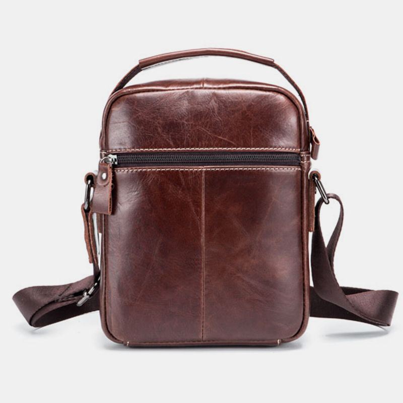 Aitoa Nahkaa Business Messenger Bag Vintage Mini Olkalaukku Crossbody Laukku Miehille