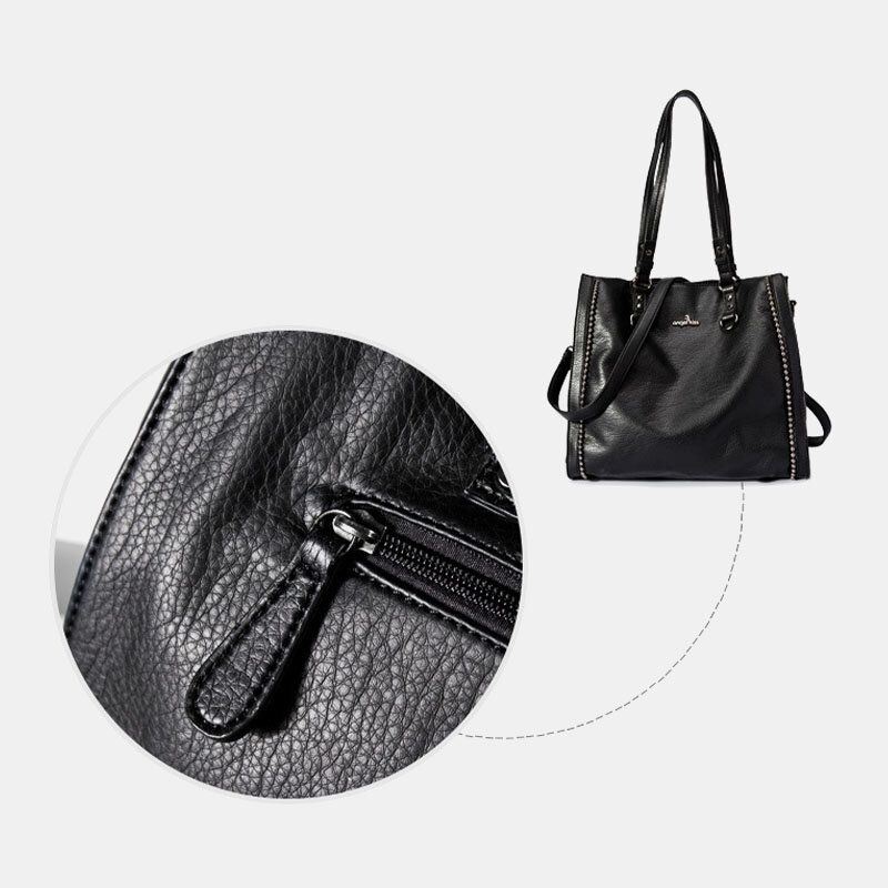 Angel Kiss Naisten Pu Nahka Vintage Suuri Kapasiteetti 13.3 Tuuman Kannettavan Tietokoneen Laukku Multi-carry Crossbody Laukku Olkalaukku Tote