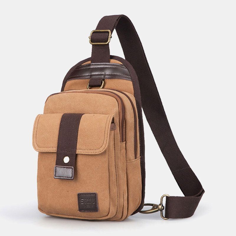 Men Vinatge Varkaudenesto Canvas Rintalaukku Olkalaukku Crossbody Laukku