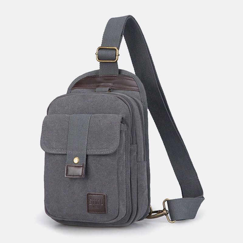 Men Vinatge Varkaudenesto Canvas Rintalaukku Olkalaukku Crossbody Laukku