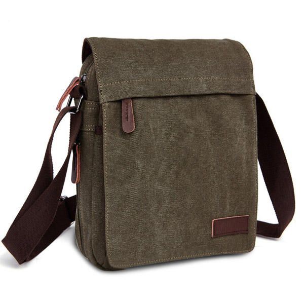 Miehet Naiset Canvas Vapaa-aika Multi Pocket Crossboby Bag Kapasiteetti Olkalaukku