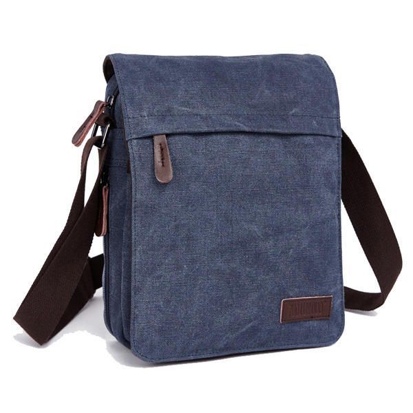 Miehet Naiset Canvas Vapaa-aika Multi Pocket Crossboby Bag Kapasiteetti Olkalaukku