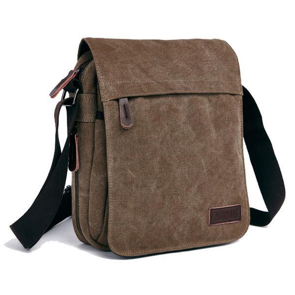 Miehet Naiset Canvas Vapaa-aika Multi Pocket Crossboby Bag Kapasiteetti Olkalaukku