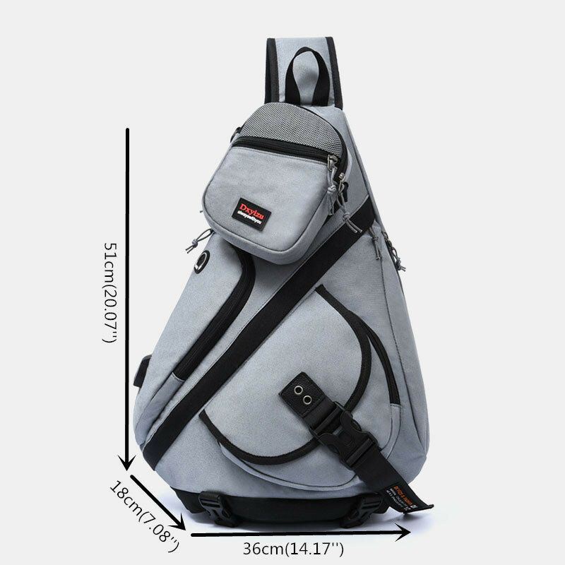 Miesten 2kpl Usb-latauskuulokkeet Suurikapasiteettinen Monitoiminen Vedenpitävä Crossbody Bag Rintalaukku Sling Bag