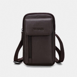 Miesten Aito Nahka 6.3 Tuuman Puhelintelineen Vyölaukku Crossbody-laukku