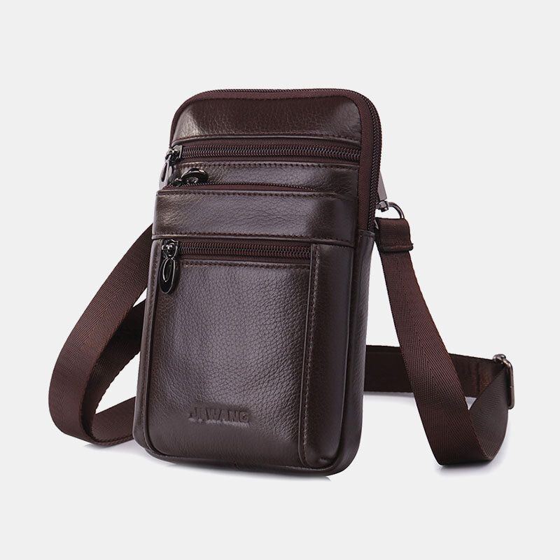 Miesten Aito Nahka 7 Tuuman Puhelinlaukku Vyölaukku Vyökassi Olkalaukku Crossbody Laukku