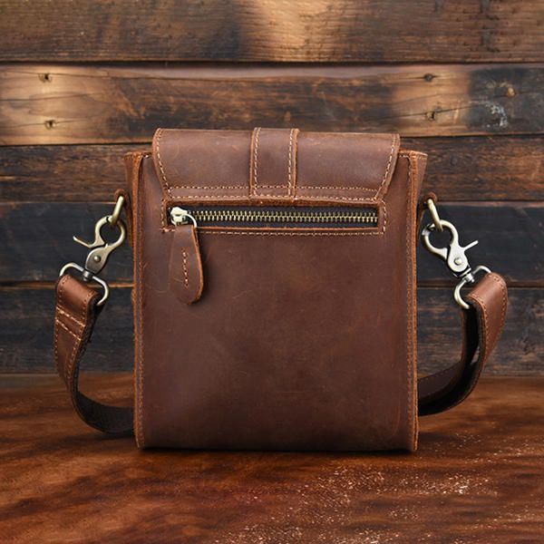 Miesten Aito Nahkainen Vintage-olkalaukku Crossbody-laukku