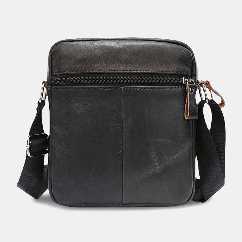 Miesten Aitoa Nahkaa Casual Kulutusta Kestävä Monikerroksinen Urheilullinen Crossbody Laukku Olkalaukku