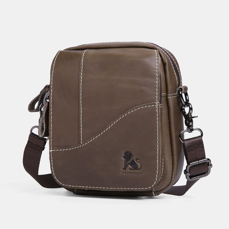 Miesten Aitoa Nahkaa Kulutusta Kestävä Suuri Kapasiteetti Vintage Lehmännahkainen Crossbody Laukut Olkalaukku Yksittäinen Laukku