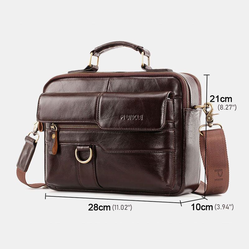 Miesten Aitoa Nahkaa Monitaskuiset Crossbody-laukut Suuri Kapasiteetti 6.5 Tuuman Retro-puhelinlaukku Salkku Olkalaukku Käsilaukku