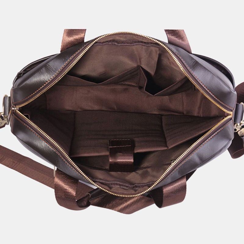 Miesten Aitoa Nahkaa Monitoiminen Retro Suurikapasiteettinen Matkakäsilaukku Cross Body Bag