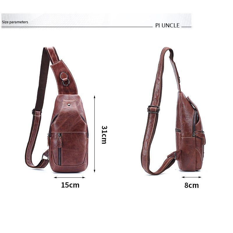 Miesten Aitoa Nahkaa Varkaudenesto Crossbody Bag Rintalaukku