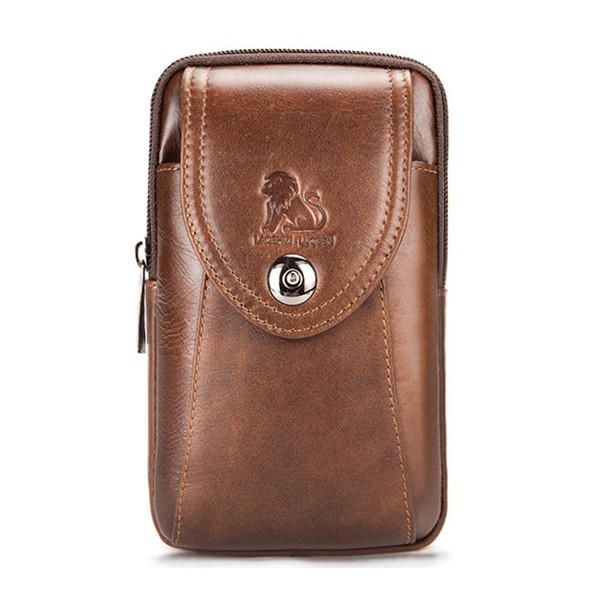 Miesten Aitoa Nahkaa Vintage Minimalistinen Muoti 6 Tuuman Puhelinlaukku Vyötärölaukku Crossbody Laukku