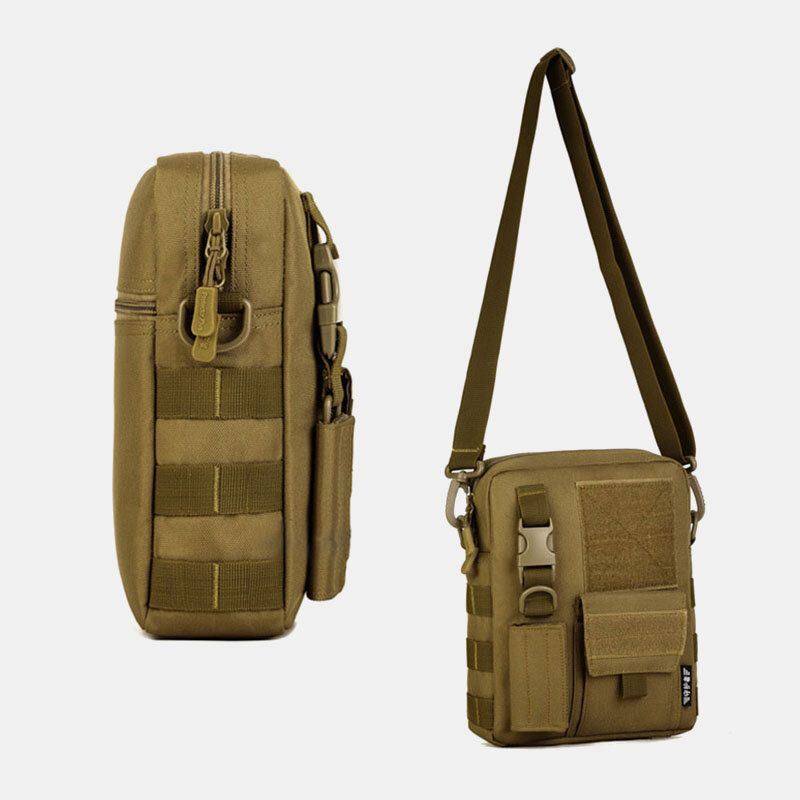 Miesten Camo Pattern -monitoiminen Suuri Kapasiteetti Ulkomatka-taktinen Laukku Crossbody Laukku Olkalaukku Neliömäinen Laukku