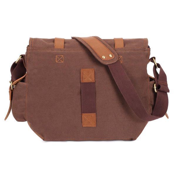 Miesten Canvas Mikrokuituinen Nahka Rento Ulkoilu Messenger Olkalaukku Crossbody