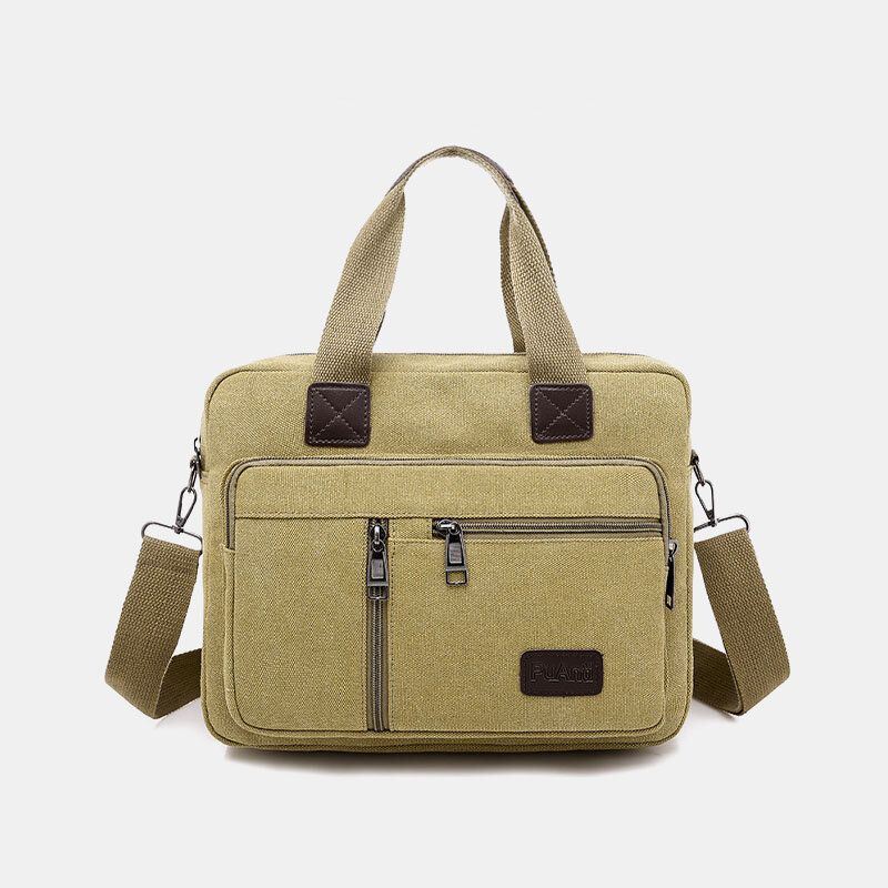 Miesten Canvas Monitaskuinen Suuri Kapasiteetti Varkaudenesto Crossbody Laukku