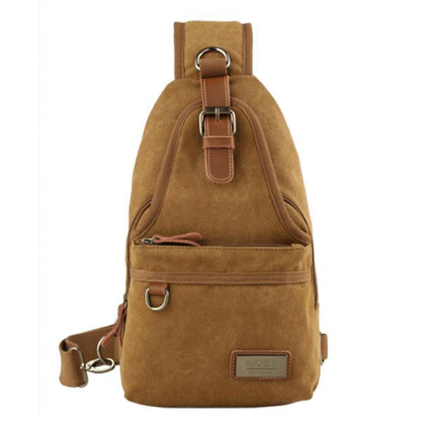 Miesten Canvas Retro Crossbody Laukku Rintalaukku Rento Ulkoilu Olkalaukku