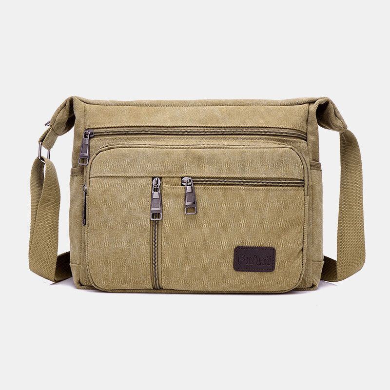 Miesten Canvas Suurikokoinen Yksinkertainen Olkalaukku Crossbody Matkalaukku