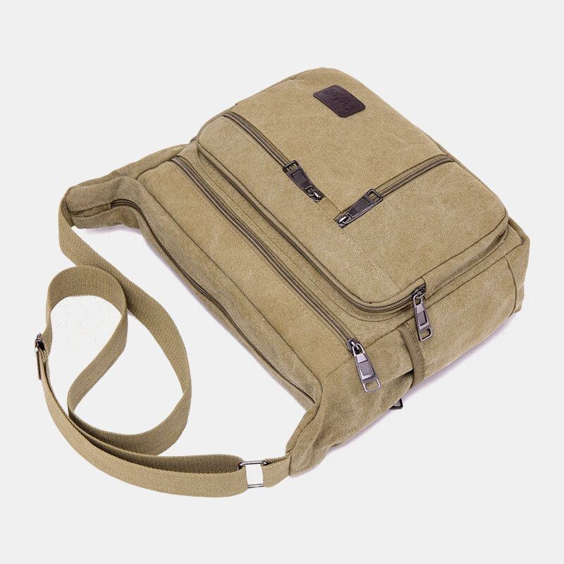 Miesten Canvas Suurikokoinen Yksinkertainen Olkalaukku Crossbody Matkalaukku