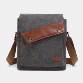 Miesten Canvas Vedenpitävä Monilokeroinen Läpällinen Crossbody Olkalaukku