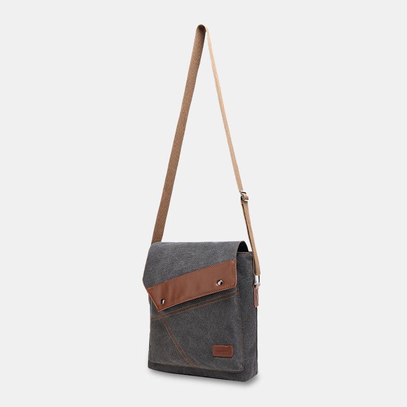 Miesten Canvas Vedenpitävä Monilokeroinen Läpällinen Crossbody Olkalaukku