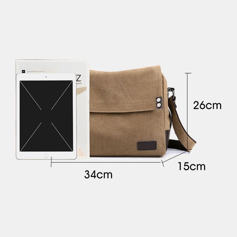 Miesten Canvas Vintage Monitoiminen Suuri Kapasiteetti Crossbody Laukku Rento Olkalaukku