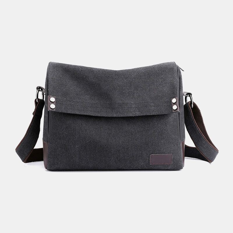 Miesten Canvas Vintage Monitoiminen Suuri Kapasiteetti Crossbody Laukku Rento Olkalaukku