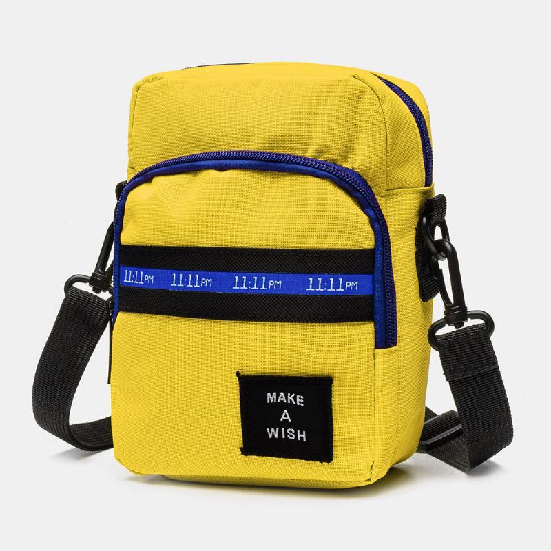 Miesten Ja Naisten Crossbody Bag Color Block Vetoketjukassit Vedenpitävät Matkoille