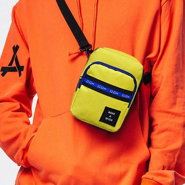 Miesten Ja Naisten Crossbody Bag Color Block Vetoketjukassit Vedenpitävät Matkoille