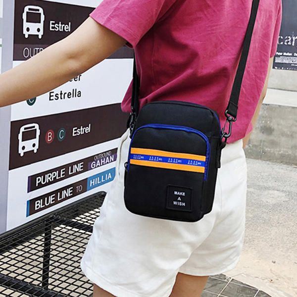 Miesten Ja Naisten Crossbody Bag Color Block Vetoketjukassit Vedenpitävät Matkoille