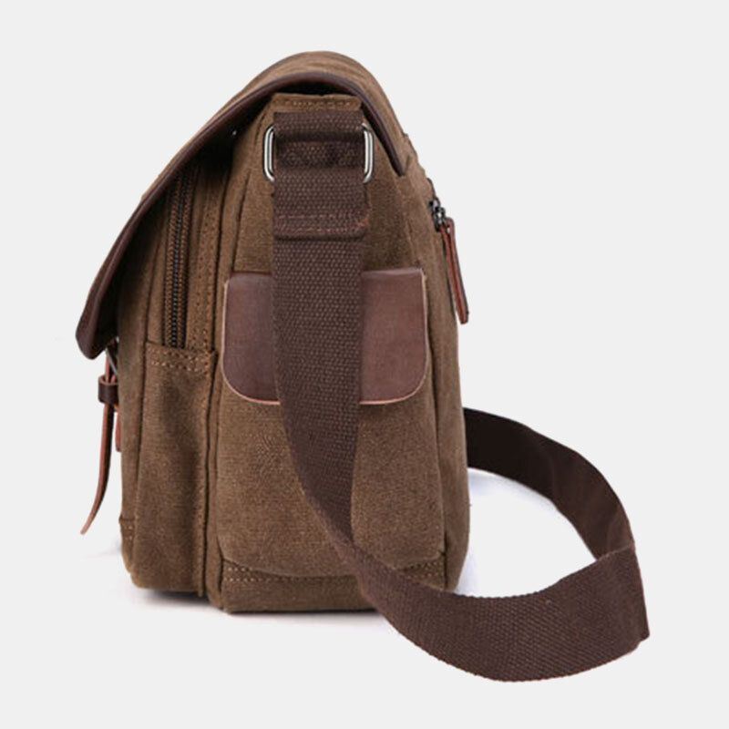 Miesten Kangas Suuri Kapasiteetti Vedenkestävä Vintage Kannettavan Tietokoneen Messenger Laukku Olkalaukku Crossbody Laukku