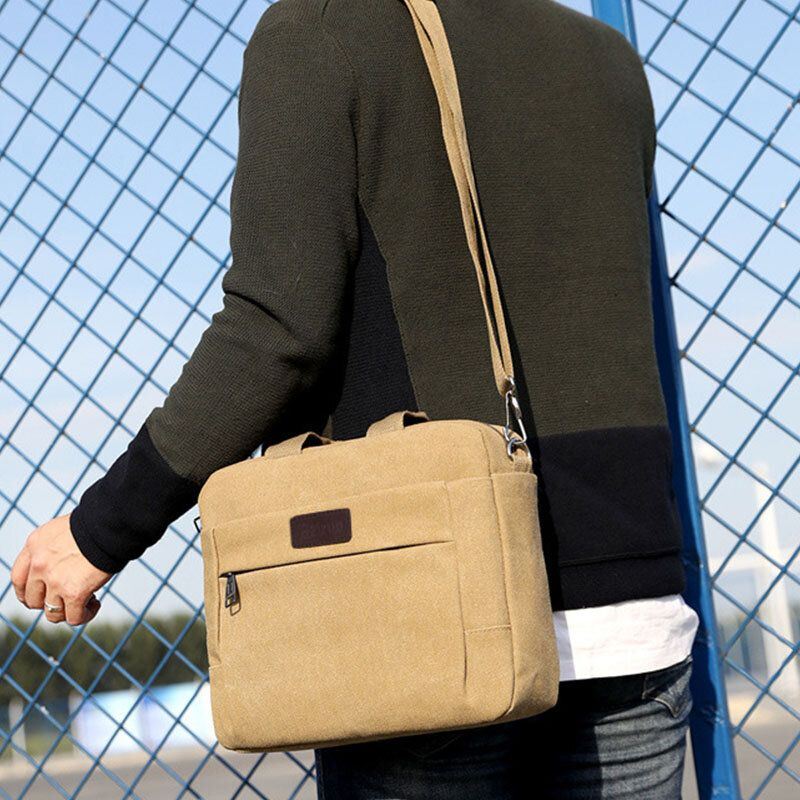 Miesten Kangasolkalaukku Crossbody Bag Käsilaukku Business Bag