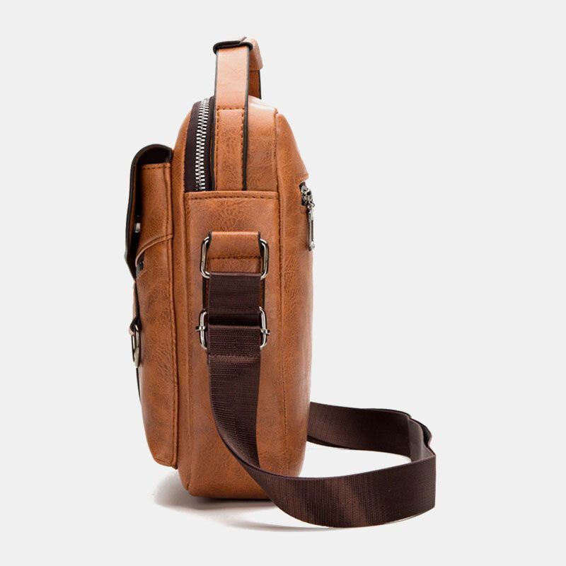 Miesten Monitaskuinen Vedenpitävä Kulutusta Kestävä Crossbody Laukut Retro Suurikokoinen Olkalaukku Käsilaukku