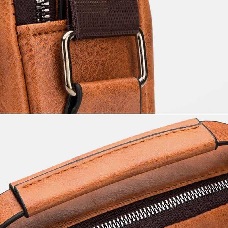 Miesten Monitaskuinen Vedenpitävä Kulutusta Kestävä Crossbody Laukut Retro Suurikokoinen Olkalaukku Käsilaukku