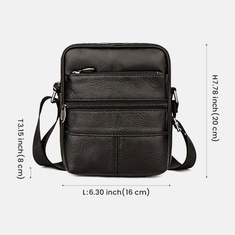 Miesten Monitaskuiset Varkaudenesto Ensimmäisen Kerroksen Lehmännahkaiset Crossbody Laukut Retro Suuri Kapasiteetti Kevyt 6.5 Tuuman Phne Bag Messenger Bag Käsilaukku