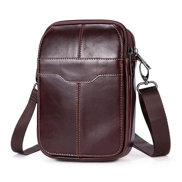 Miesten Naisten Aidosta Nahasta Valmistettu Rento Business Vintage Crossbody -laukku