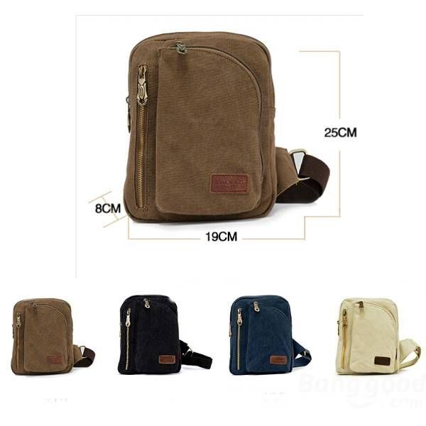 Miesten Naisten Casual Canvas Olkalaukut Rintapakkaus Messenger Bag